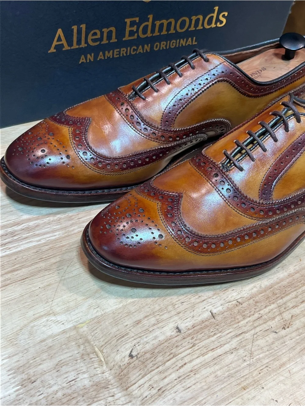 Allen Edmonds McAllister Men’s Leather Wingtip Oxfords w/ Patinas Sz11.5D  🇺🇸